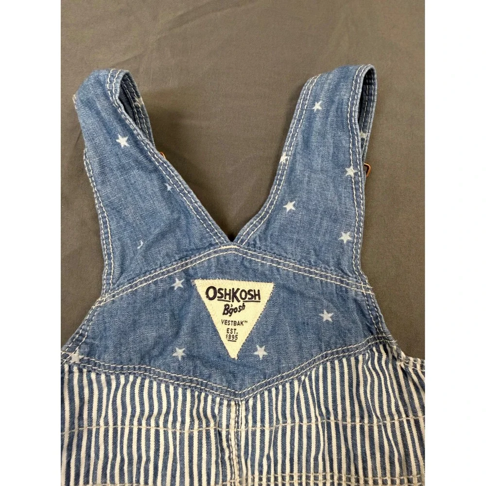 2 - OshKosh Bgosh Baby Girl Jumper Dresses 6M Blue Stripe & 6-9M Pink Corduroy